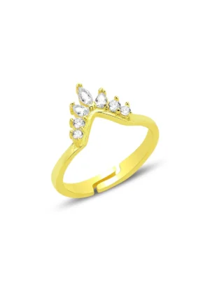 Crown Silver Gold Adjustable Ring