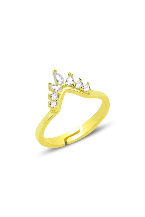 Crown Silver Gold Adjustable Ring