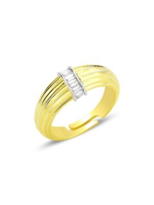 Stardust Silver Gold Adjustable Ring