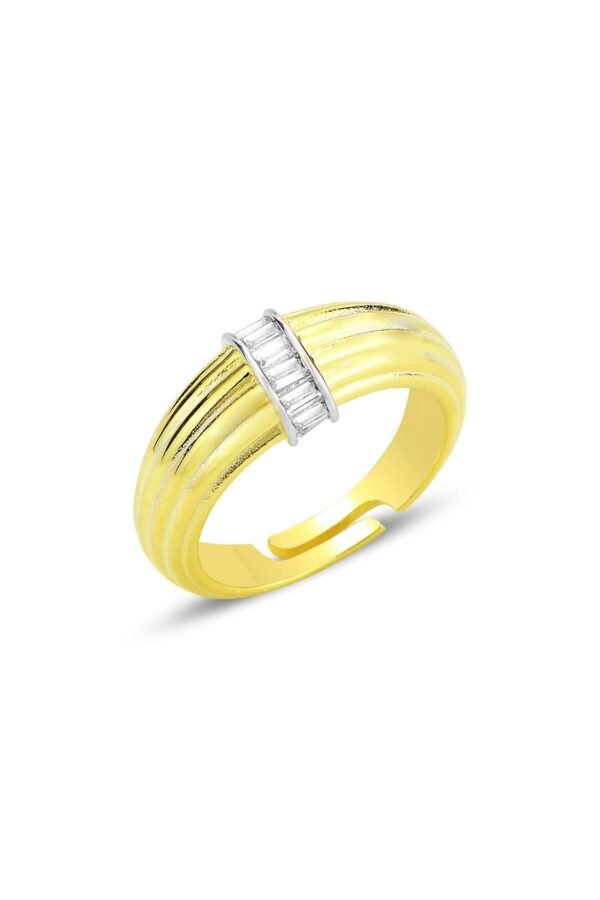 Stardust Silver Gold Adjustable Ring