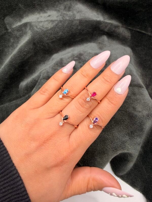 Beloved Multicolored Silver Gold Adjustable Ring