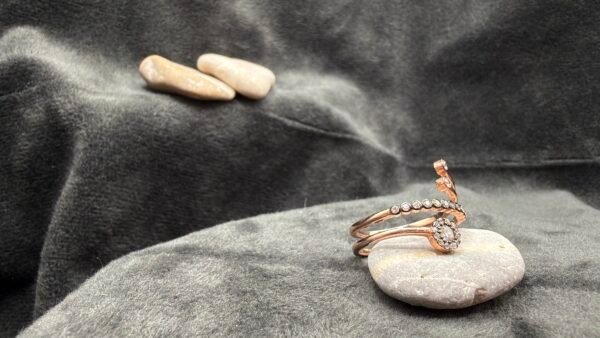 3-Row Stone Bronze 925 Silver Ring