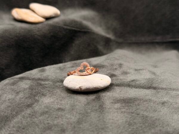 Heart-shaped Bronze 925 Silver Ring