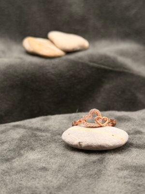 Heart-shaped Bronze 925 Silver Ring