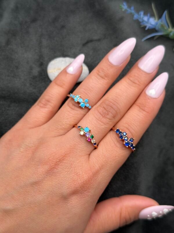 Multi-Stone 925 Sterling Silver Ring