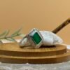 Big Green Stone 925 Silver Ring