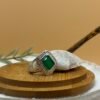 Big Green Stone 925 Silver Ring